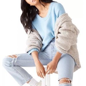 Free People Oversized Sweater in Blue